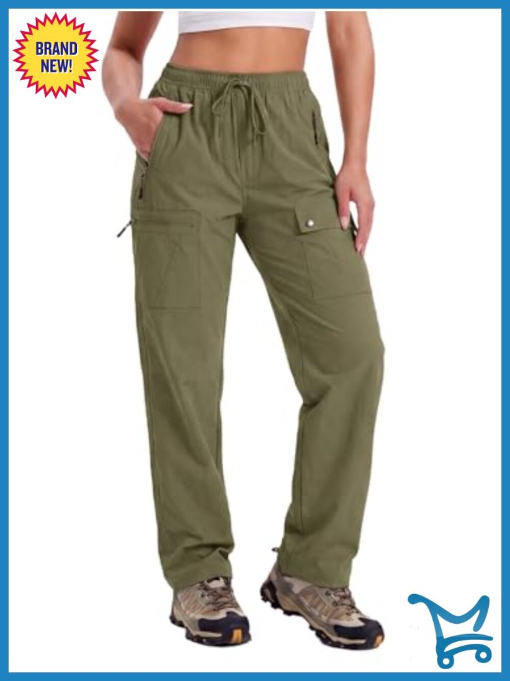 Women's Lightweight Quick Dry Hiking Cargo Pants with Zipper Pockets